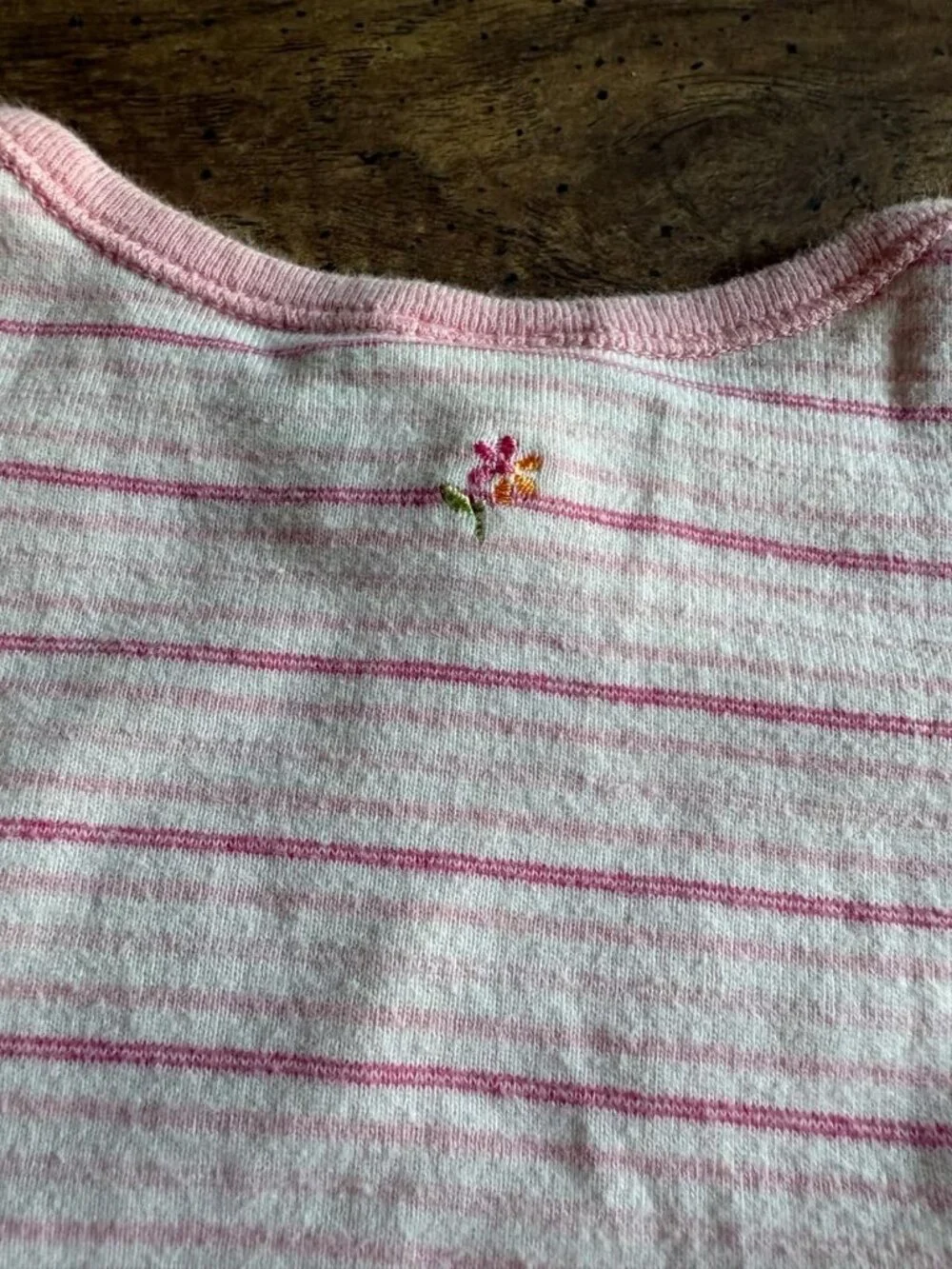VINTAGE 1999 Gymboree 0-3 months striped embroidered pajamas
